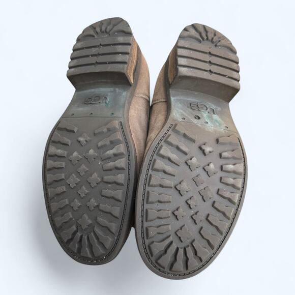 UGG Australia Chaney Brown Moto Engineer Boots Shearling Lined Suede Women's 8.5 - Picture 4 of 15